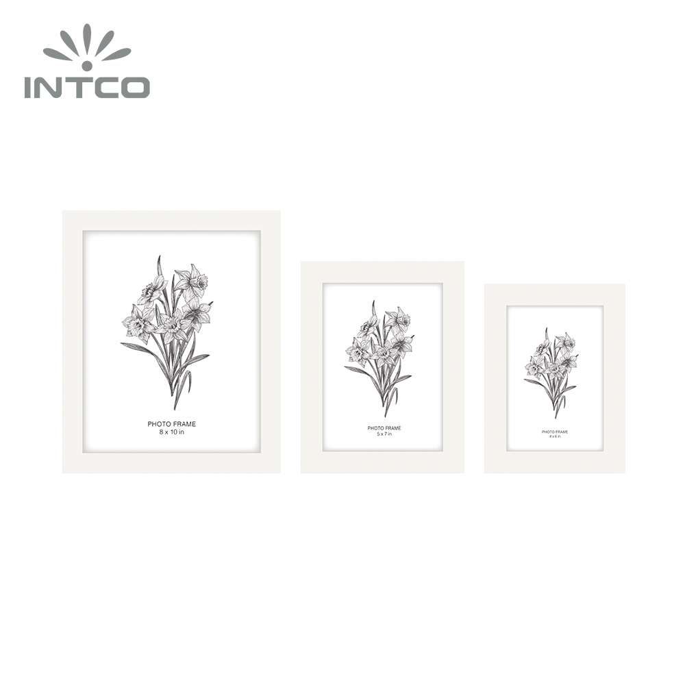 Intco modern white picture frames come in multiple sizes